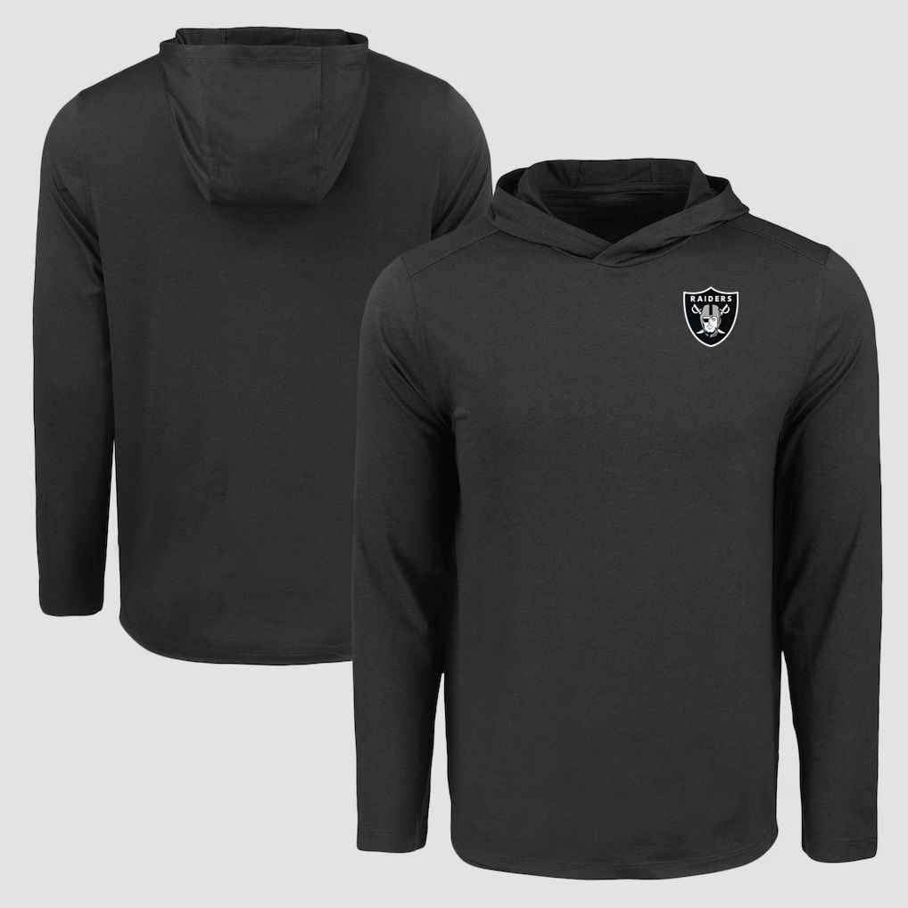 Men 2026 NFL Oakland Raiders Hooded long sleeved T-shirt black 06